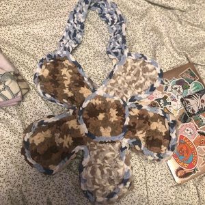 Handmade crochet flower power bag